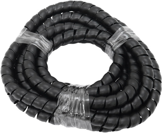 17.7mm I.D SPIRAL WRAP COVER  BRAIDED HOSE WIRE 1 METER     BLACK Aeroflow - AF 91-9806