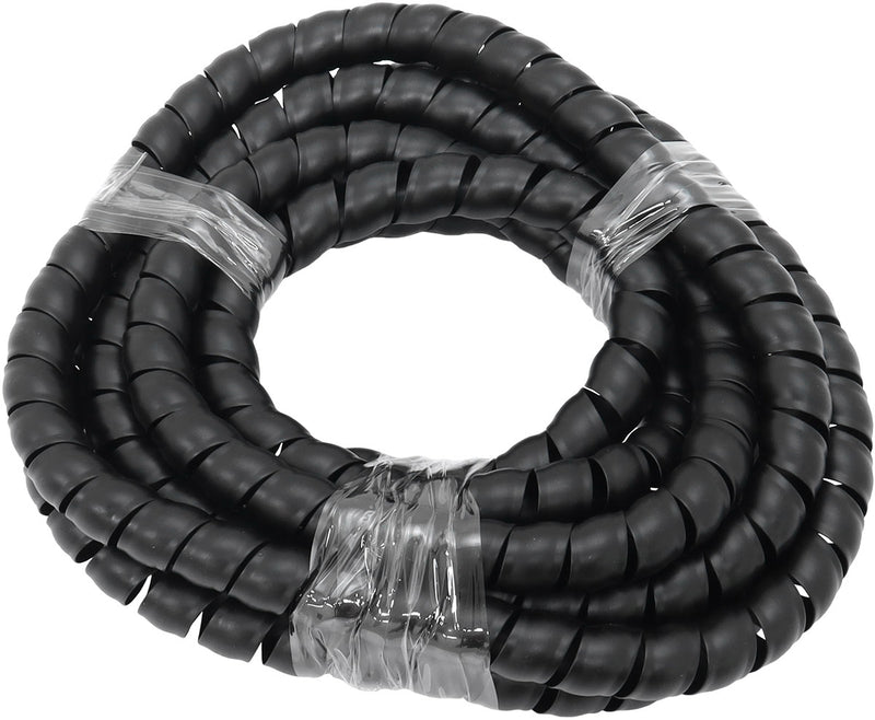 17.7mm I.D SPIRAL WRAP COVER  BRAIDED HOSE WIRE 1 METER     BLACK Aeroflow - AF 91-9806