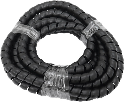 17.7mm I.D SPIRAL WRAP COVER  BRAIDED HOSE WIRE 3.7 METERS  BLACK Aeroflow - AF 91-9856