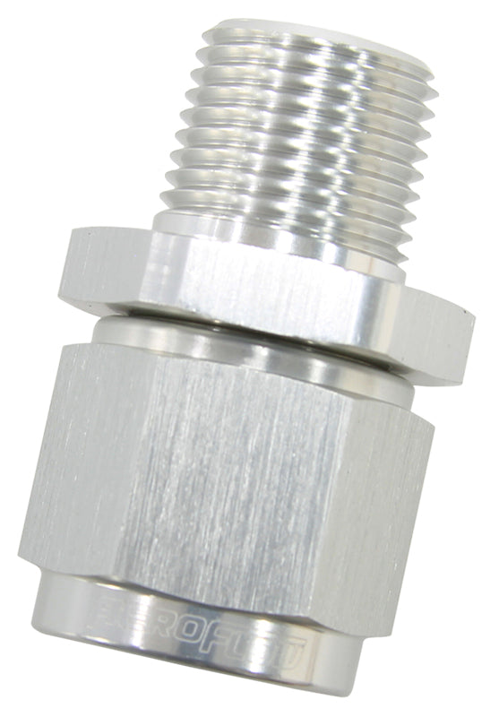 1/4" NPT TO -8AN FEMALE NUT   SILVER STRAIGHT SWIVEL NUT