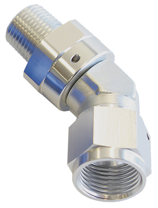 45 DEG 1/2 NPT TO -12AN FEMALESILVER FULL SWIVEL FITTING Default Title