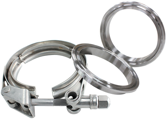 4" STEEL V BAND CLAMP KIT 2 X WELD RINGS 1 X STAINLESS CLAMP Default Title