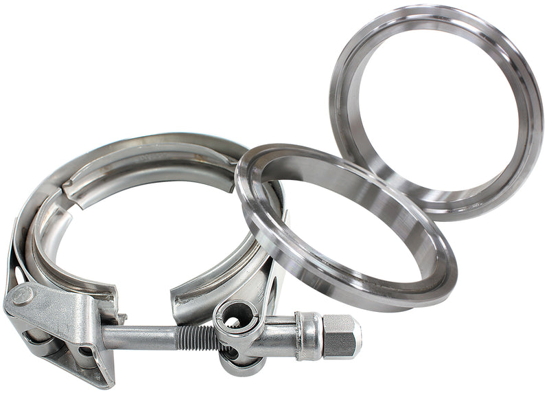 4" V BAND CLAMP KIT 2 X WELD  RINGS & 1 X STAINLESS CLAMP