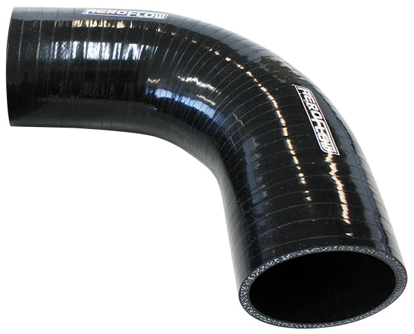 Silicone Hose 90 Deg; Black   I.D 1.00" 25.4mm, Wall 4.5mm, 150mm Leg AF 9203-100