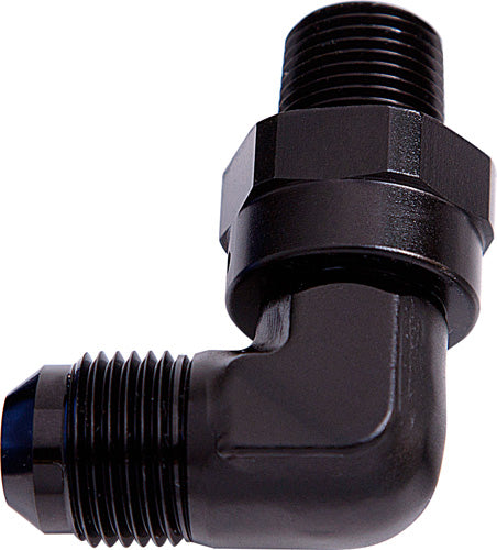90 DEG 1/8" NPT TO -3AN       BLACK MALE SWIVEL THREAD