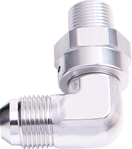 90 DEG 1/2" NPT TO -10AN      SILVER MALE SWIVEL THREAD