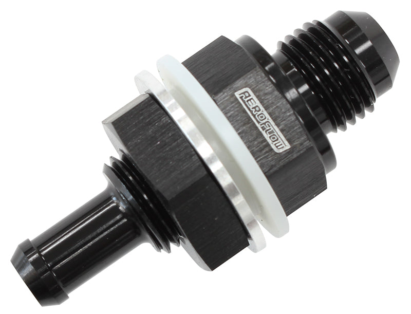 -6AN BULKHEAD FITTING W/ 5/16"BARB FOR PUSH ON HOSE