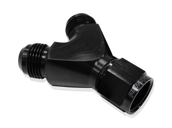 Y PIECE -8 SWIVEL NUT 2X -6AN BLACK