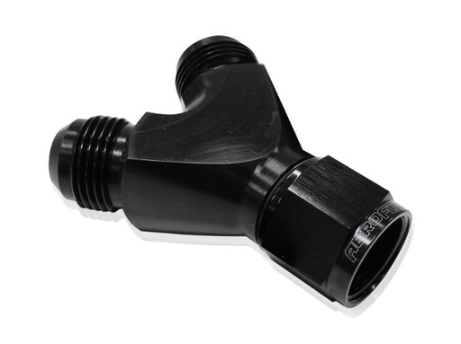Y PIECE -8 SWIVEL NUT 2X -6AN BLACK