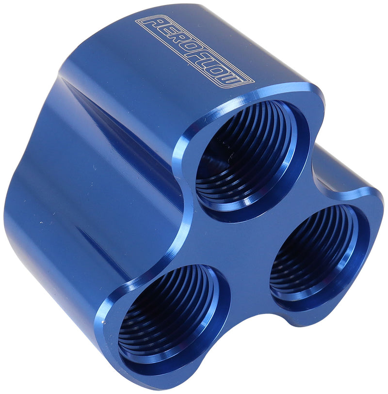 INLINE 4 PORT DISTRIBUTION    BLOCK -10 ORB TO 3 x -8 BLUE