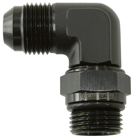 MALE -8 ORB 90 TO -6AN MALE   BLACK FULL SWIVEL Default Title