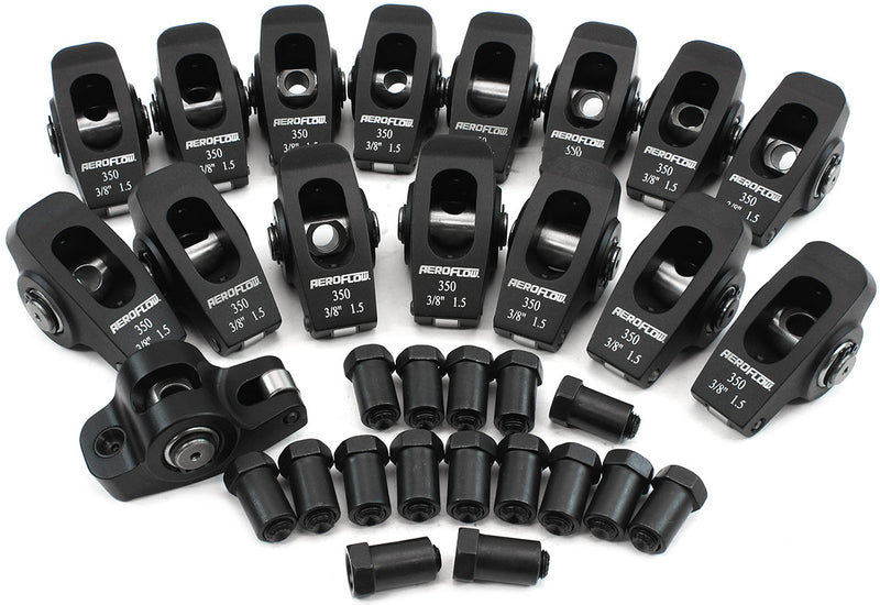 SBC ROCKER ARMS 3/8" STUD 1.5 RATIO 350 ALLOY 2024 ROLLER 16