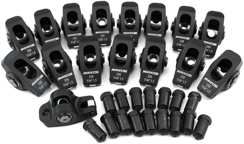 SBC ROCKER ARMS 7/16" STUD 1.5RATIO 350 ALLOY 2024 ROLLER 16