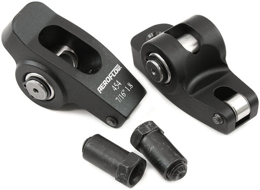 BBC ROCKER ARMS 7/16" STUD 1.8RATIO 454 ALLOY 2024 ROLLER   PAIR Aeroflow - AF 95-1117-2