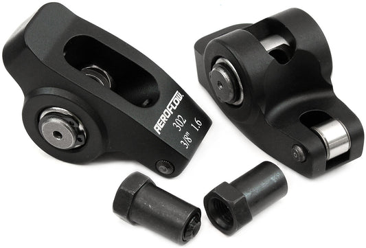 SBF ROCKER ARMS 3/8" STUD 1.6 RATIO WINDSOR 302 351 ROLLER  ALLOY Aeroflow - AF 95-1120-2