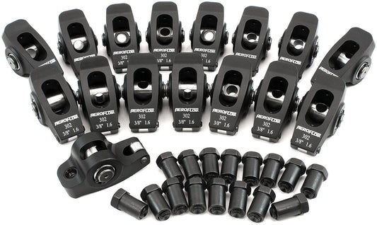 SBF ROCKER ARMS 3/8" STUD 1.6 RATIO WINDSOR 302 351 ROLLER  ALLOY Aeroflow - AF 95-1120