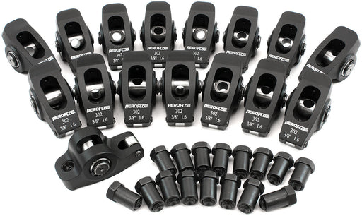 SBF ROCKER ARMS 3/8" STUD 1.6 RATIO WINDSOR 302 351 ROLLER  ALLOY Aeroflow - AF 95-1120