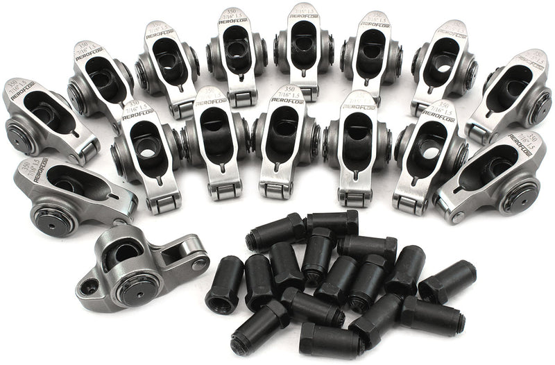SBC S/S ROCKER ARMS 7/16" STUD1.50 RATIO 350 STAINLES ROLLER16 Aeroflow - AF 95-1205