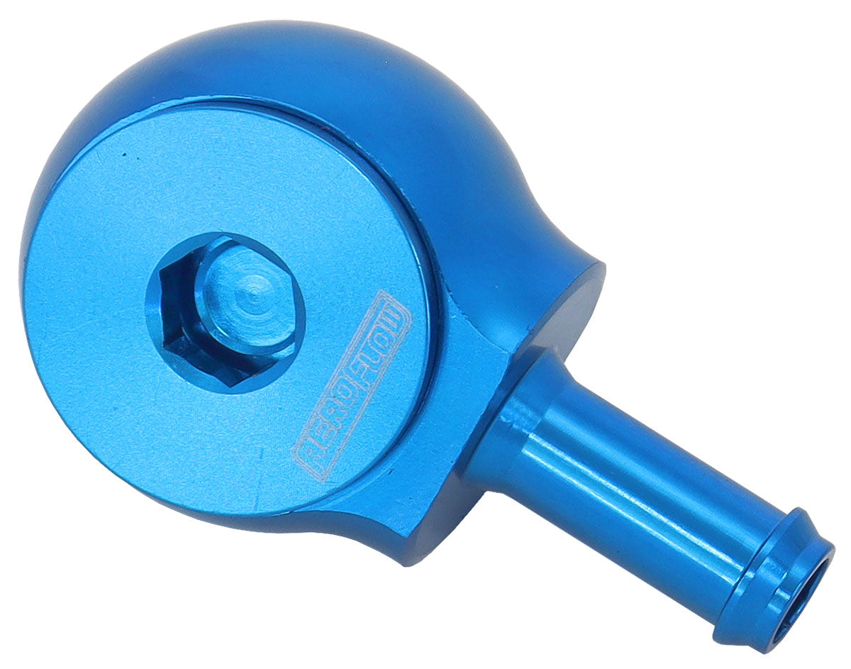 SLIMLINE -10ORB TO 3/8" BARB  90 DEG TIGHT RADIUS BLUE