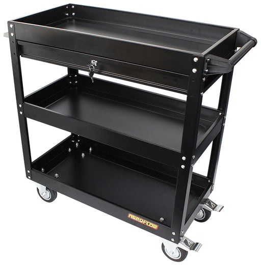 WORKSHOP TROLLEY 3 TIER WITH  LOCKABLE DRAWER. TOOL TRAY