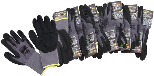 MECHANIC GLOVES MEDIUM NITRILEFOAM 12 PAIRS BLACK WORK SHOP