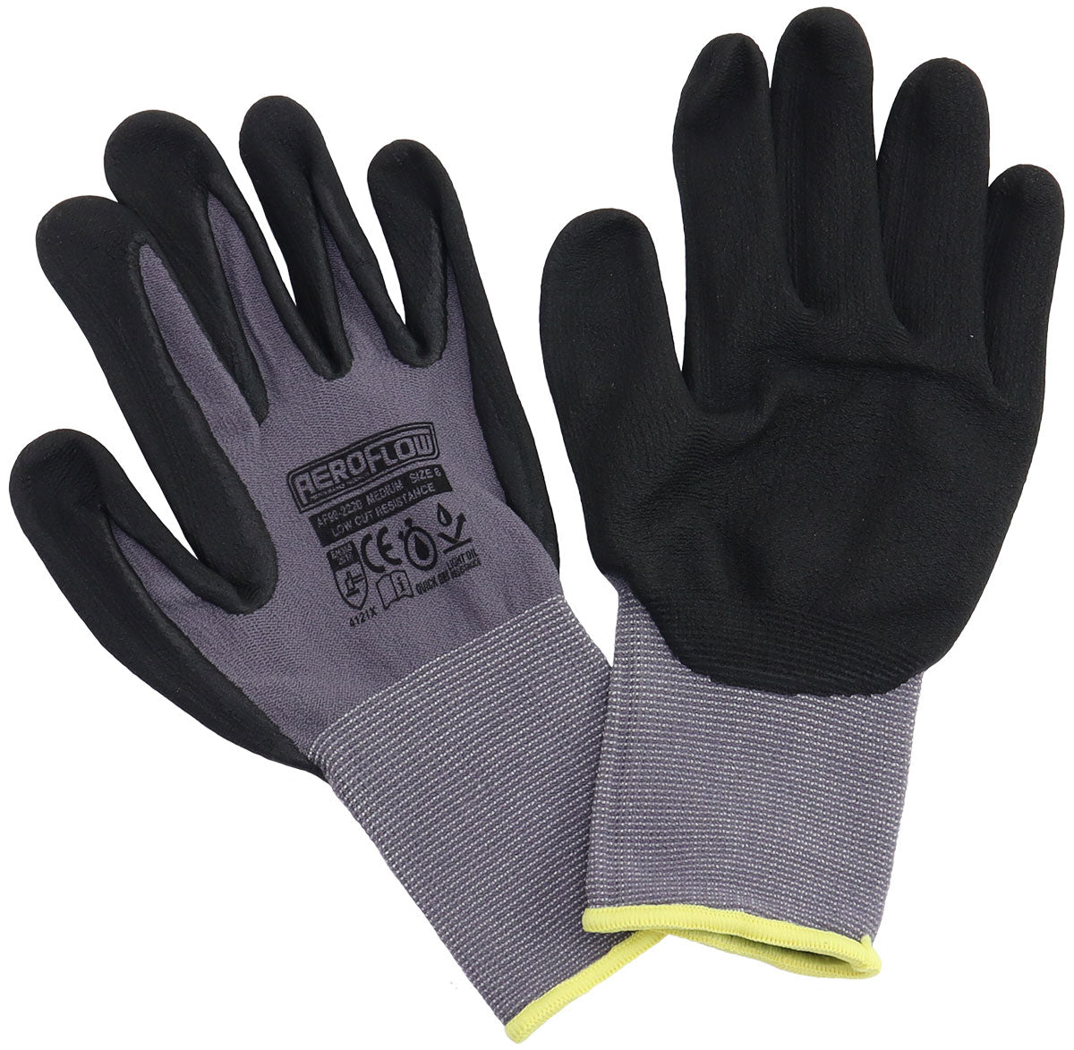 MECHANIC GLOVES MEDIUM NITRILEFOAM 1 PAIR BLACK WORK SHOP