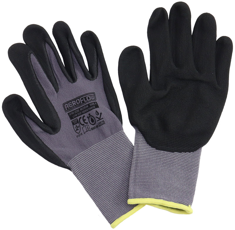 MECHANIC GLOVES MEDIUM NITRILEFOAM 1 PAIR BLACK WORK SHOP