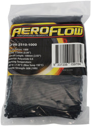 HIGH TEMP CABLE TIES 2.5x100mm1000 PACK BLACK ZIP TIE PA46