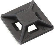 CABLE TIE MOUNTS 12.5 x 12.5mmNYLON 3M PAD MOUNT BLACK