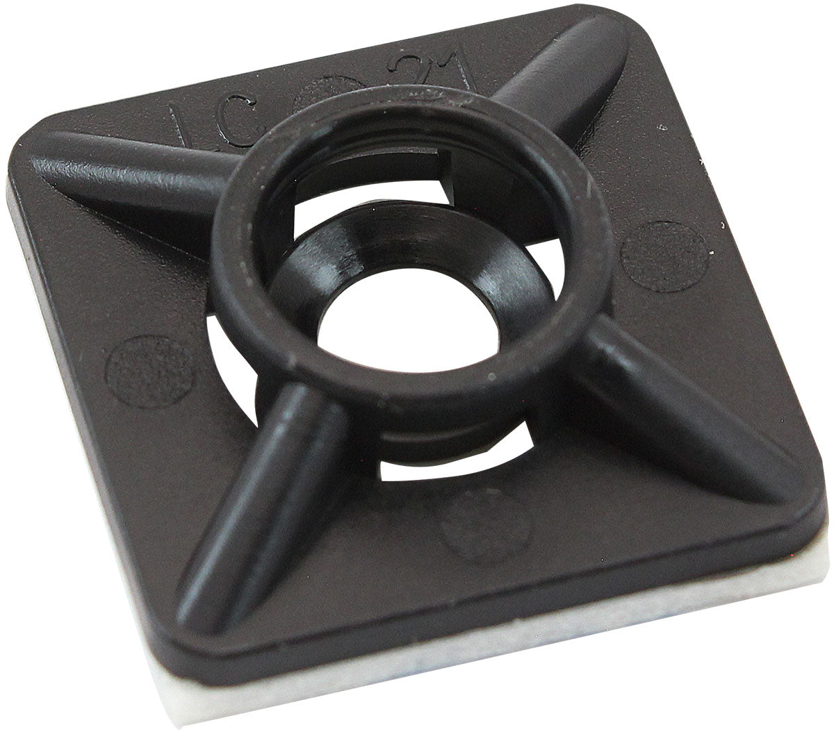 CABLE TIE MOUNTS 19mm x 19mm  NYLON 3M PAD MOUNT BLACK