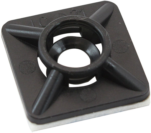CABLE TIE MOUNTS 19mm x 19mm  NYLON 3M PAD MOUNT BLACK