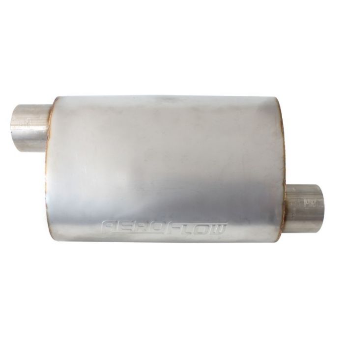 2.5" STAINLESS STEEL AEROFLOW 5500 SERIES MUFFLERS - OFFSET INLET/OFFSET OUTLET