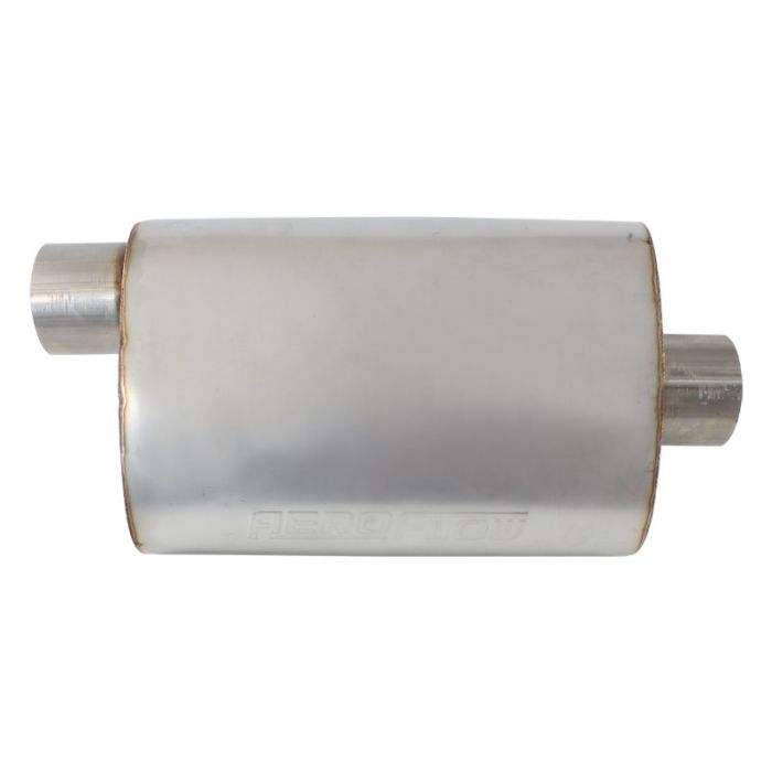 2.5" STAINLESS STEEL AEROFLOW 5000 SERIES MUFFLERS - OFFSET INLET/CENTER OUTLET